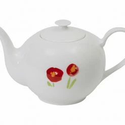 Teekannen Dibbern Impression Mohn Rot Teekanne Rund 1,30ltr.