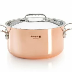 De Buyer Kupfertöpfe De Buyer Prima Matera Kupfer Kochtopf Mit Deckel 24cm