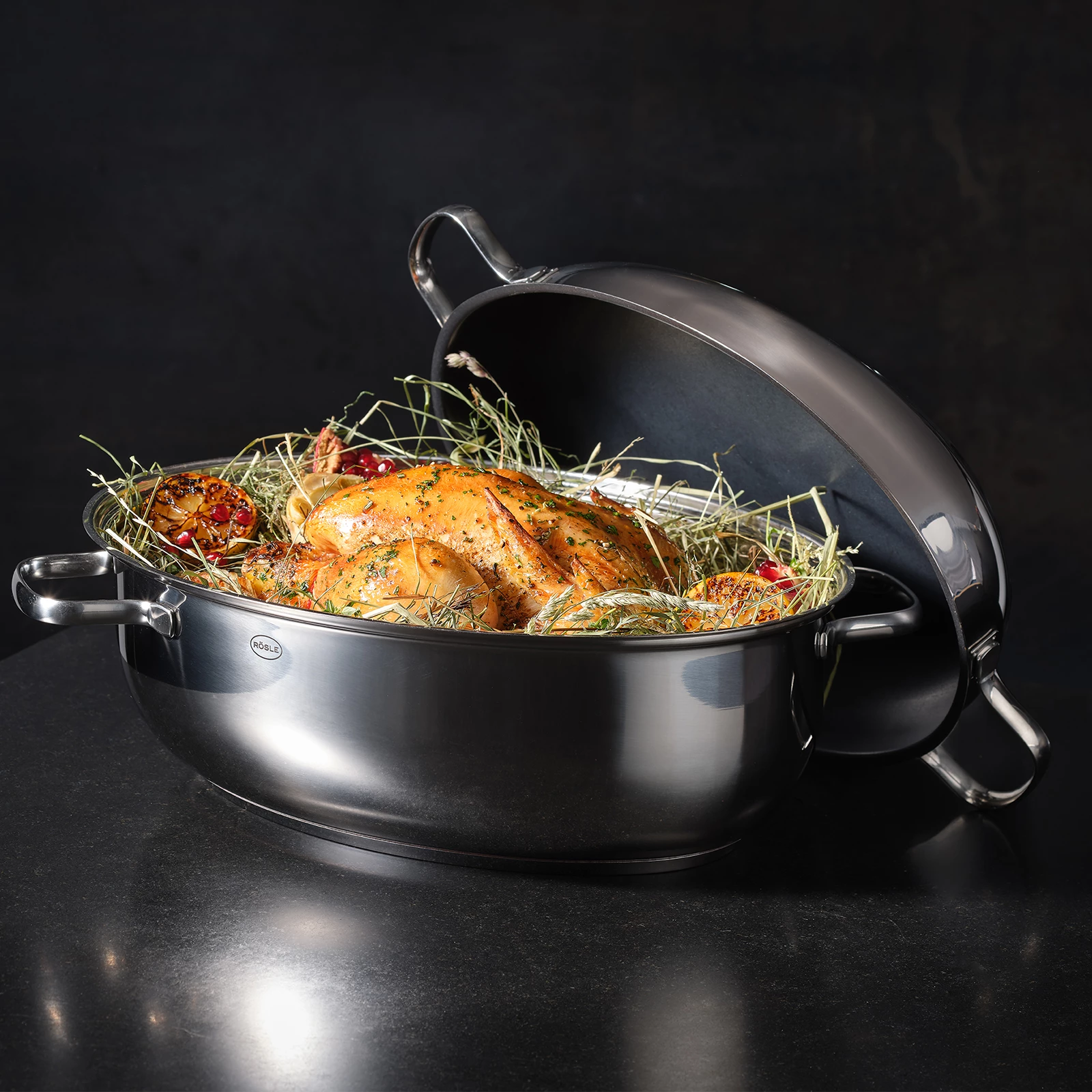 Rösle Elegance Bräter Oval Mit Deckel Edelstahl 3 Rösle Elegance Bräter Oval Mit Deckel Edelstahl – Bild 3