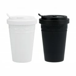 KPM - Berlin Geschirr-Sets KPM - Berlin Kurland To-Go Becher Set Black&White Mit Deckel & 2 Ledermanschetten -Zetzsche Geschäft IMG100136916 48382