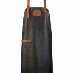Grillen Crafted Leather Rustic Leather Schürze Schwarz
