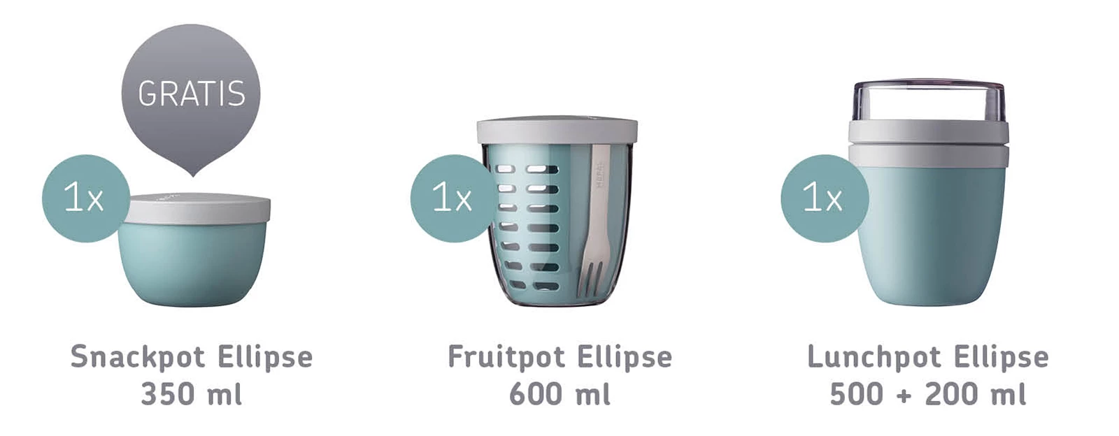 Lunchpots Mepal Jubiläums-Set Pot-Range Ellipse Weiß 3tlg. 3 Lunchpots Mepal Jubiläums-Set Pot-Range Ellipse Weiß 3tlg. – Bild 3