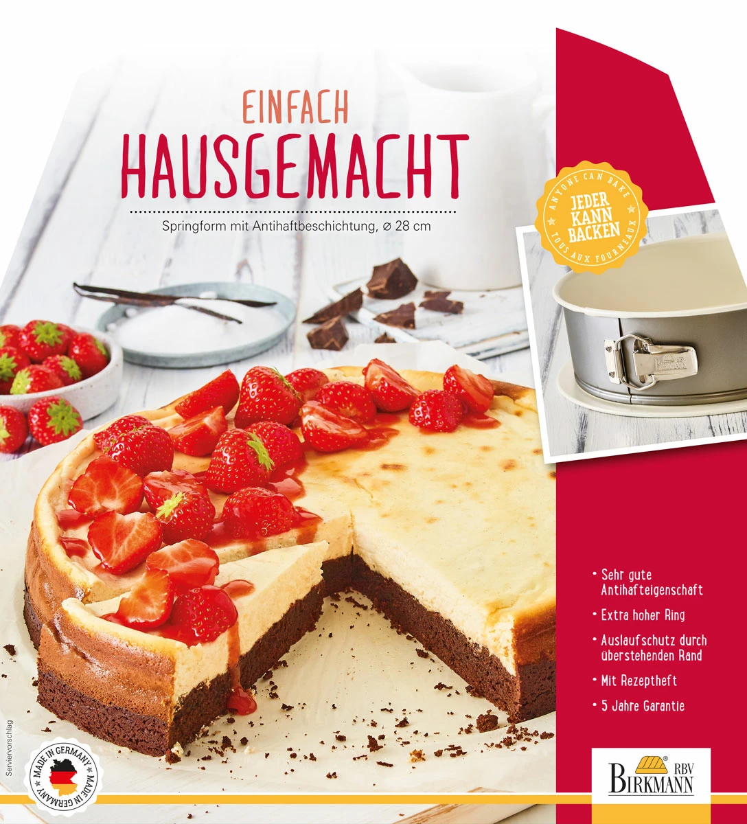 Springformen RBV Birkmann Einfach Hausgemacht Springform 1 Boden 28cm 3 Springformen RBV Birkmann Einfach Hausgemacht Springform 1 Boden 28cm – Bild 3