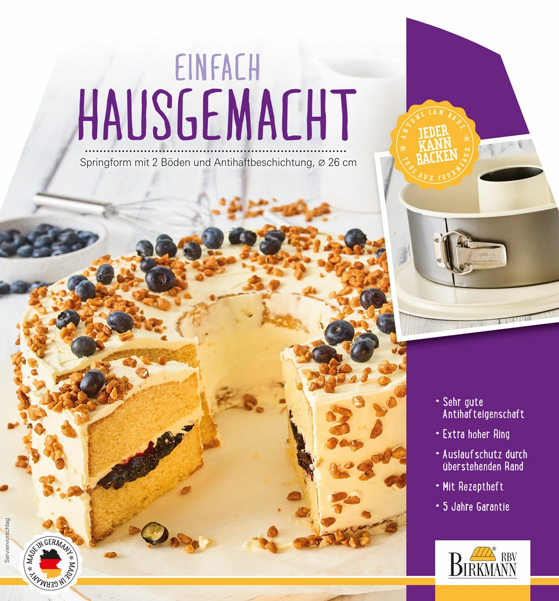 Springformen RBV Birkmann Einfach Hausgemacht Springform 2 Böden 26cm 3 Springformen RBV Birkmann Einfach Hausgemacht Springform 2 Böden 26cm – Bild 3