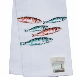 Küchentextilien Vista Portuguese Geschirrtuch Fische Orange/ Petrol 50x70cm