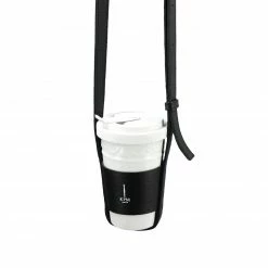 KPM - Berlin Porzellanbecher KPM - Berlin Kurland To-Go Carrier Leder Schwarz Weiße Prägung