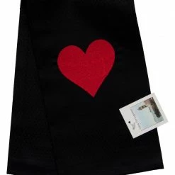 Küchentextilien Vista Portuguese Geschirrtuch Schwarz Herz Erdbeerrot 50x70cm