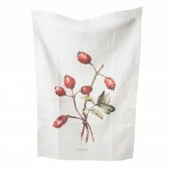 Küchentextilien Atelier GuidoEW Geschirrtuch Hagebutte 43x63cm Leinen Bedruckt