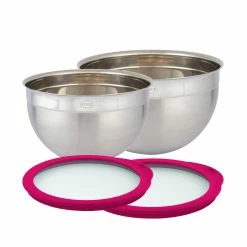 Salatschüsseln Rösle Schüssel-Set 4-tlg. 20+24cm M. Deckel Pink Charity
